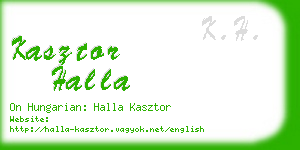 kasztor halla business card